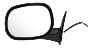 Power Heated Mirror for Dodge RAM 1500 Pickup 1998-2001, RAM 2500/3500 Pickup 1998-2002, Left <u><i>Driver</i></u>, Non-Towing, Manual Folding, Textured, Replacement