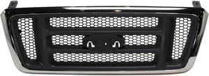 Grille for Ford F-150 XL Model 2004 with Horizontal Bar, Honeycomb Insert, Chrome Shell with Dark Gray Insert, Replacement