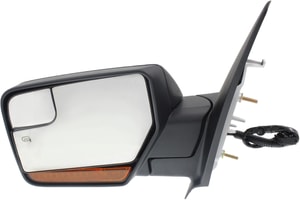 Power Mirror for Ford Expedition 2007-2017, Left <u><i>Driver</i></u>, Non-Towing, Manual Folding, Heated, Textured, with In-housing Signal Light and Memory, without Auto Dimming and Blind Spot Detection, Replacement