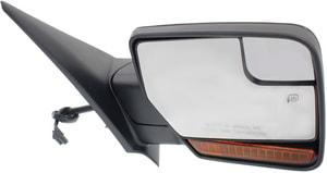 Power Mirror for Ford Expedition 2007-2017, Right <u><i>Passenger</i></u>, Non-Towing, Manual Folding, Heated, Textured, with In-housing Signal Light and Memory, without Auto Dimming and Blind Spot Detection, Replacement