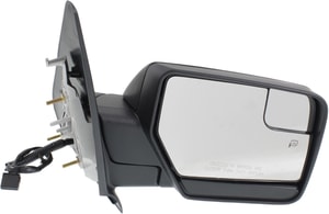 Power Mirror for Ford Expedition 2007-2017, Right <u><i>Passenger</i></u>, Non-Towing, Manual Folding, Heated, BSG, Textured, without Auto Dimming, Memory, and Signal Light, Replacement