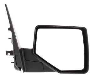 Power Mirror for Ford Explorer 2006-2010, Right <u><i>Passenger</i></u>, Manual Folding, Heated, Chrome/Textured, Includes 2 Caps, with Puddle Light, Replacement