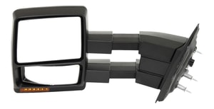 Towing Mirror for Ford F-150 2009-2014, Left <u><i>Driver</i></u>, Power Operated, Manual Folding, Heated, Textured, with Memory, Puddle Light, and Signal Light Replacement