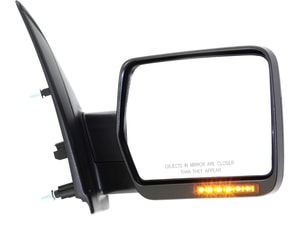 Right <u><i>Passenger</i></u> Mirror for Ford F-150 2009-2010, Non-Towing, Power Operated, Manual Folding, Heated, Textured, without Auto-Dimming, Blind Spot Detection, In-Housing Signal Light, Memory, Excludes SVT Raptor Model, Replacement