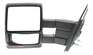 Towing Mirror for Ford F-150 2007-2012, Left <u><i>Driver</i></u>, Power, Manual Folding, Heated, Textured Black, Without Auto-Dimming, Blind Spot Detection, In-Housing Signal Light, Memory, Replacement