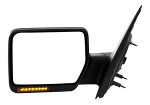Power Heated Chrome Mirror for Ford F-150 2007-2008, Left <u><i>Driver</i></u> Side, Non-Towing, Manual Folding, with In-housing Signal Light and Memory, without Auto Dimming and Blind Spot Detection, Replacement