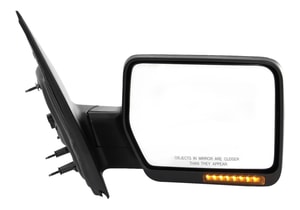 Replacement Mirror for Ford F-150 2007-2008 Right <u><i>Passenger</i></u>, Non-Towing, Power, Manual Folding, Heated, Chrome, with In-housing Signal Light and Memory, without Auto Dimming and Blind Spot Detection