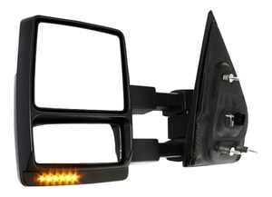 Towing Mirror for Ford F-150 2009-2014, Left <u><i>Driver</i></u>, Power Adjusted, Manual Folding, Heated, Chrome Finish, with Memory, Puddle Light, and Signal Light, Replacement