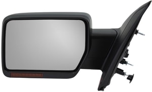 Power Heated Non-Towing Mirror for 2009-2010 Ford F-150, Left <u><i>Driver</i></u>, Manual Folding, Paintable, with In-housing Signal Light and Memory, without Auto Dimming and BSD, Replacement