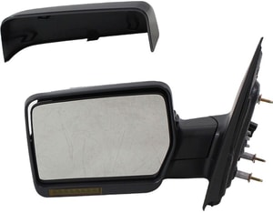 Replacement Left <u><i>Driver</i></u> Mirror for Ford F-150 2007-2008, Non-Towing, Power Adjusting, Manual Folding, Heated, Paintable, with In-housing Signal Light, without Auto Dimming, Blind Spot Detection, and Memory