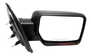 Right <u><i>Passenger</i></u> Mirror for Ford F-150 2011-2014, Non-Towing, Power Adjustable, Manual Folding, Heated, Paintable, Equipped with Memory and Signal Light, Excludes Blind Spot Feature and Puddle Light, Replacement