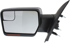 Power Mirror Left <u><i>Driver</i></u> for Ford F-150 2011-2014 Non-Towing, Non-Folding, Heated, Chrome, with Blind Spot Glass, Memory, and Signal Light, without Puddle Light, (Excluding SVT Raptor Model), Replacement