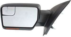 Power Folding Heated Mirror for Ford F-150 2011-2014, Left <u><i>Driver</i></u>, Non-Towing, Paintable, with Blind Spot Glass, Memory, Puddle Light, Signal Light, Replacement