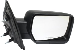 Mirror for Ford F-150 2011-2014, Right <u><i>Passenger</i></u> Side, Non-Towing, Power-Operated, Manual Folding, Non-Heated, Textured, without Blind Spot Feature, Memory, Puddle Light, Signal Light (Excludes SVT Raptor Model), Replacement