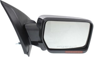 Power Folding Mirror for Ford F-150 2011-2014, Right <u><i>Passenger</i></u> Side, Non-Towing, Heated, Chrome, with Memory, Puddle Light and Signal Light, Without Blind Spot Feature, Replacement