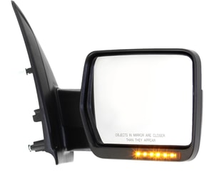 Power Folding Heated Mirror for Ford F-150 2009-2010, Right <u><i>Passenger</i></u> Side, Non-Towing, Chrome, with In-housing Signal Light and Memory,  without Auto Dimming and Blind Spot Detection, Replacement