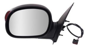 Power Mirror for 2000-2001 Ford F-150 Left <u><i>Driver</i></u> Side, Chrome Contour Style, Non-Towing, Manual Folding, Non-Heated, with Signal Light in Housing, Fits Regular/SuperCab, Replacement
