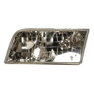 Left <u><i>Driver</i></u> Headlight Assembly for 1998 - 2011 Ford Crown Victoria, Replacement Front Headlight Housing / Lens / Cover, without bulbs or sockets, Composite Replacement Lens Design,  4W7Z13008A