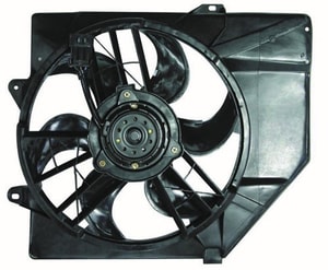Radiator Cooling Fan Assembly for 1993-1996 Ford EscoRight, Right <u><i>Passenger</i></u> Engine, Suitable for 1.8L L4 Automatic Transmission and 1.9L L4, Electric Fan Assembly with Air Condition,  F5CZ8C607A, Replacement