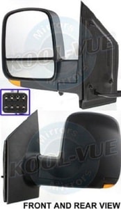 2008 - 2022 GMC Savana 2500 Side View Mirror Assembly / Cover / Glass Replacement - Left <u><i>Driver</i></u> Side