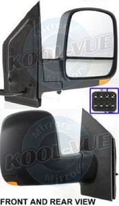 2008 - 2022 Chevrolet Express 3500 Side View Mirror Assembly / Cover / Glass Replacement - Right <u><i>Passenger</i></u> Side