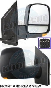 2008 - 2022 GMC Savana 2500 Side View Mirror Assembly / Cover / Glass Replacement - Right <u><i>Passenger</i></u> Side