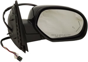 Right <u><i>Passenger</i></u> Side Mirror for Chevrolet Suburban/Tahoe 2007-2014, Non-Towing, Power Adjustable, Power Folding, Heated, Paintable, with Blind Spot Detection, Memory Function, and Signal Light, Replacement