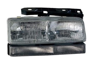 Right <u><i>Passenger</i></u> Headlight Assembly for 1993 - 1996 Buick LeSabre, Front Replacement Housing / Lens / Cover, Without Black Edged Lens, Includes Park Light, Combination Light, Composite,  16523430, Replacement