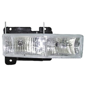 Performance Headlight Assembly Set for 1988 - 2000 GMC Yukon, Front Replacement Housing / Lens / Cover by LKQ Platinum Plus for Models: Base, GT, SL, SLE, Denali, 5.7L and 6.5L, Passenger and Driver Side, All Clear Diamond Design Composite Lights,  GM2505105