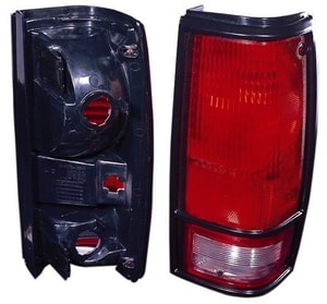 Right <u><i>Passenger</i></u> Tail Light Assembly for 1982 - 1993 Chevrolet S10, Rear Tail Light Assembly Replacement with Black Bezel,  919650, Replacement