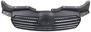 Grille for Hyundai Accent 2006-2011 Sedan, Chrome Shell with Painted Black Insert, Replacement