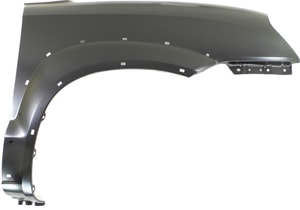 Front Fender for Hyundai Tucson 2005-2009, Right <u><i>Passenger</i></u>, Primed (Ready to Paint), 2.0L Engine, w/o Signal Light Hole, w/ Side Cladding Hole, Steel, Replacement
