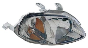 1999 - 2000 Honda Civic Front Headlight Assembly Replacement Housing / Lens / Cover - Right <u><i>Passenger</i></u> Side