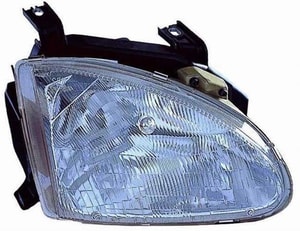 Right <u><i>Passenger</i></u> Headlight Assembly for 1993 - 1997 Honda Civic del Sol, Front Headlight Assembly Replacement Housing, Lens, Cover, Composite,  33100SR2A01, Replacement