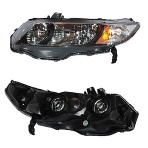 2010 - 2011 Honda Civic Front Headlight Assembly Replacement Housing / Lens / Cover - Left <u><i>Driver</i></u> Side - (Coupe; Automatic Transmission + Coupe; Manual Transmission; 5 Speed Transmission + Coupe; Automatic CVT Transmission)