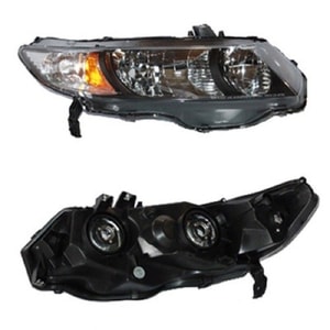 2010 - 2011 Honda Civic Front Headlight Assembly Replacement Housing / Lens / Cover - Right <u><i>Passenger</i></u> Side - (Coupe; Automatic Transmission + Coupe; Manual Transmission; 5 Speed Transmission + Coupe; Automatic CVT Transmission)