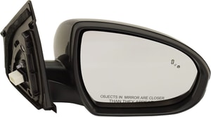 Power Mirror for Hyundai Tucson 2016-2018, Right <u><i>Passenger</i></u>, Manual Folding, Heated, Paintable, with Blind Spot Detection and Signal Light, Replacement