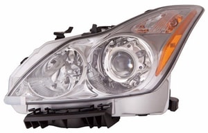 2008 - 2010 Infiniti G37 Front Headlight Assembly Replacement Housing / Lens / Cover - Left <u><i>Driver</i></u> Side - (Convertible + Coupe + Base model Coupe + Journey Coupe + Sport Coupe)