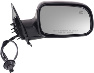 Power Mirror for Jeep Grand Cherokee 1999-2004, Right <u><i>Passenger</i></u> Side, Manual Folding, Heated, Textured, Without Memory, 5-Pin Plug, Replacement