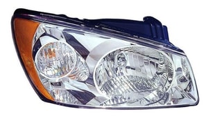 2004 - 2006 Kia Spectra Front Headlight Assembly Replacement Housing / Lens / Cover - Left <u><i>Driver</i></u> Side - (4 Door; Sedan)
