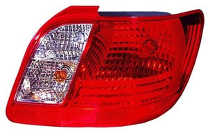 2006 - 2011 Kia Rio Rear Tail Light Assembly Replacement / Lens / Cover - Right <u><i>Passenger</i></u> Side - (4 Door; Sedan)