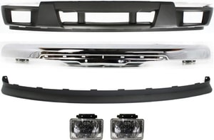 Front Bumper Assembly for 2004-2012 Chevrolet Canyon/Colorado, 5-Piece Kit with Bumper Cover, Fog Lights and Valance, Replacement
