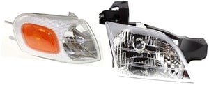 Headlight with Bulb and Corner Light for Chevrolet Venture 1997-2005, Right <u><i>Passenger</i></u>, 2-Piece kit, Replacement