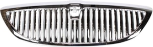 Chrome Shell and Insert Grille for Lincoln Town Car 2003-2011, Plastic, Excludes Limited Edition, Replacement