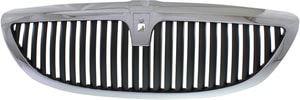Chrome Shell with Painted Dark Gray Insert Grille for Lincoln Town Car 2005-2011, Plastic, Limited Edition, Replacement