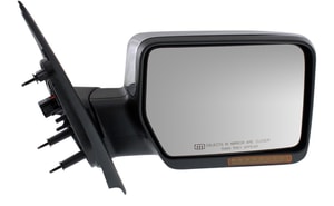 Power Mirror for Ford F-150 2004-2006/Mark LT 2006-2006, Right <u><i>Passenger</i></u>, Non-Towing, Manual Folding, Heated, Chrome, with In-housing Signal Light, without Auto Dimming, Blind Spot Detection, Memory, Replacement