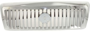 Grille for Mercury Grand Marquis 2006-2011, ABS Plastic, Chrome Shell and Insert, Replacement