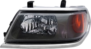 Headlight Assembly for Mitsubishi Montero Sport 2000-2004, Left <u><i>Driver</i></u>, Halogen, Chrome, From March 2000, Replacement