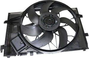 Radiator Fan Assembly with Control Module for Mercedes-Benz C-Class 2001-2007 and CLK320 2003-2005, Replacement