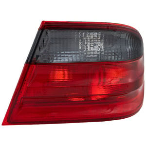 Tail Light for Mercedes-Benz E-Class 2000-2002, Right <u><i>Passenger</i></u> Outer, Sedan, Lens and Housing, Red and Smoke, Avantgarde Package, Replacement